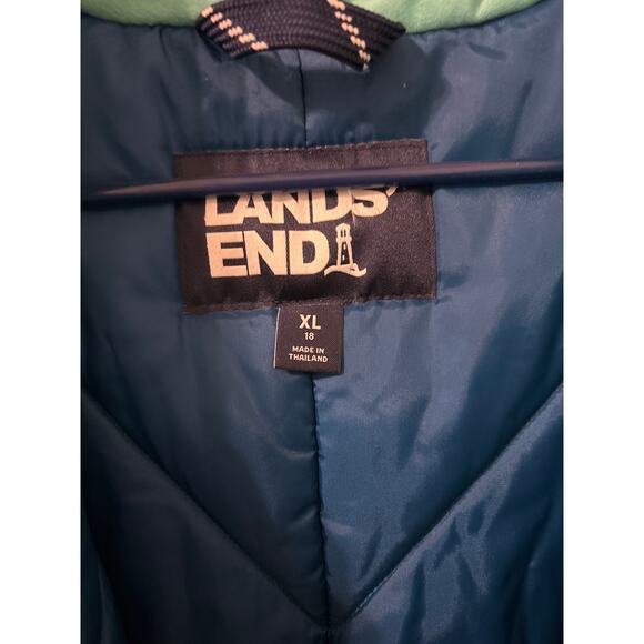 Lands End Sz 18 XL long seafoam teal winter long parka coat euc - Picture 5 of 16